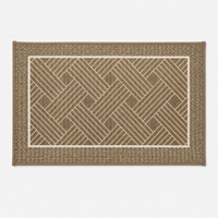 Soft Ferret Fleece Entryway Doormat with Modern Woven Pattern