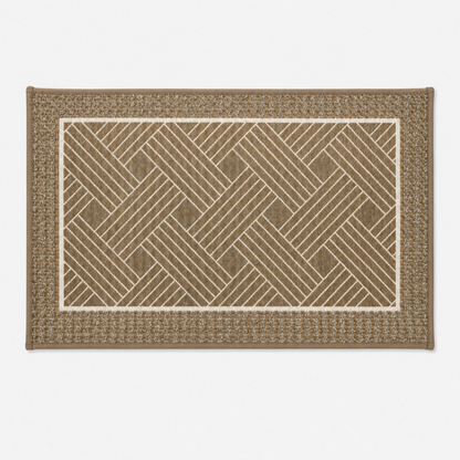 Soft Ferret Fleece Entryway Doormat with Modern Woven Pattern