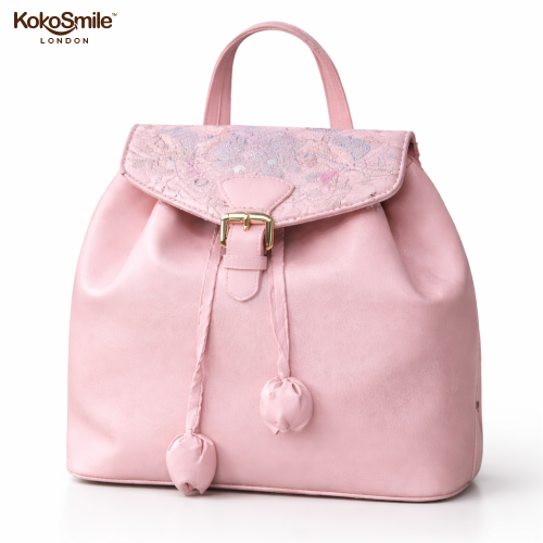 Classy Hangzhou Silk & Genuine Leather Backpack for Women