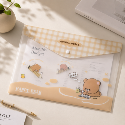 Water-Resistant Snap Button Document File Folder