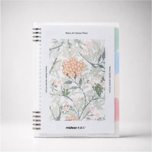 Retro Art Series Plant Spiral Study Planner Notebook.