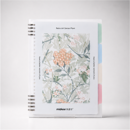 Retro Art Series Plant Spiral Study Planner Notebook.