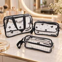 KokoSmile Clear Cosmetic Storage Bags – Travel Organizer Set of 3