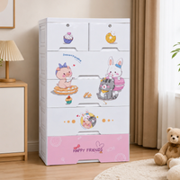 HOMX Kids PP Storage Cabinet with Lockable Drawers