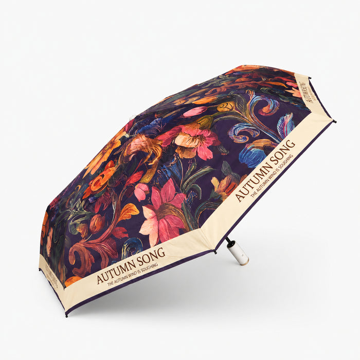 Elegant Floral UV Protection Tested Folding Umbrella with Auto Open Design