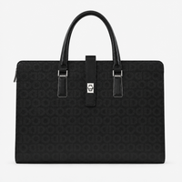 Premium Patterned PU Leather Laptop Briefcase for Professionals