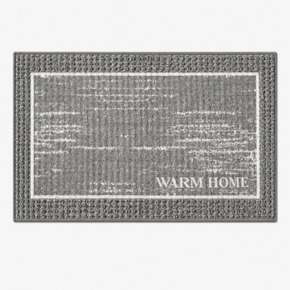 Soft Ferret Fleece Entryway Doormat with Modern Woven Pattern