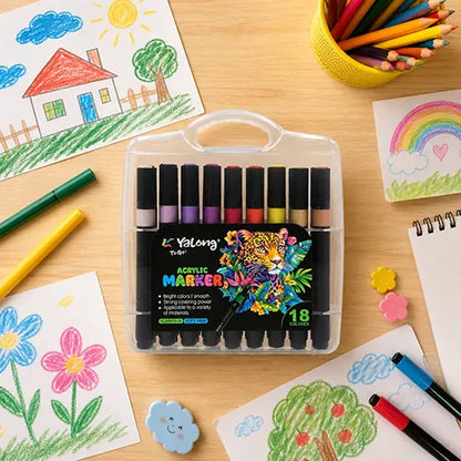 Yalong Acrylic Paint Markers Set for Canvas, Glass & Rock Art