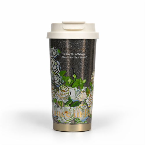 Pure Titanium Insulated Vacuum Tumbler with Floral Prints - 520ml