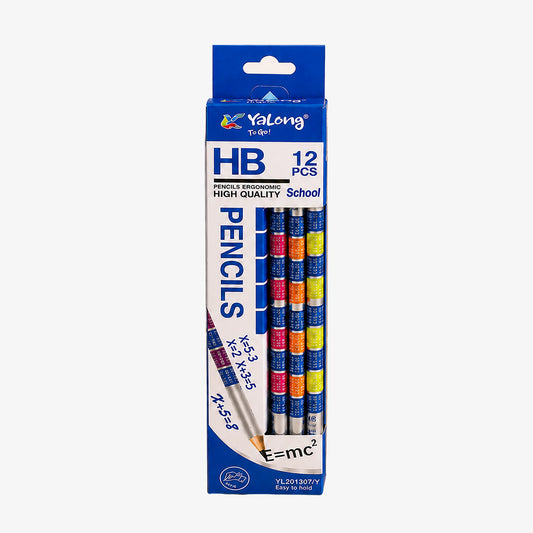 Yalong Mathematics Theme HB Pencil Set – 12 Pieces