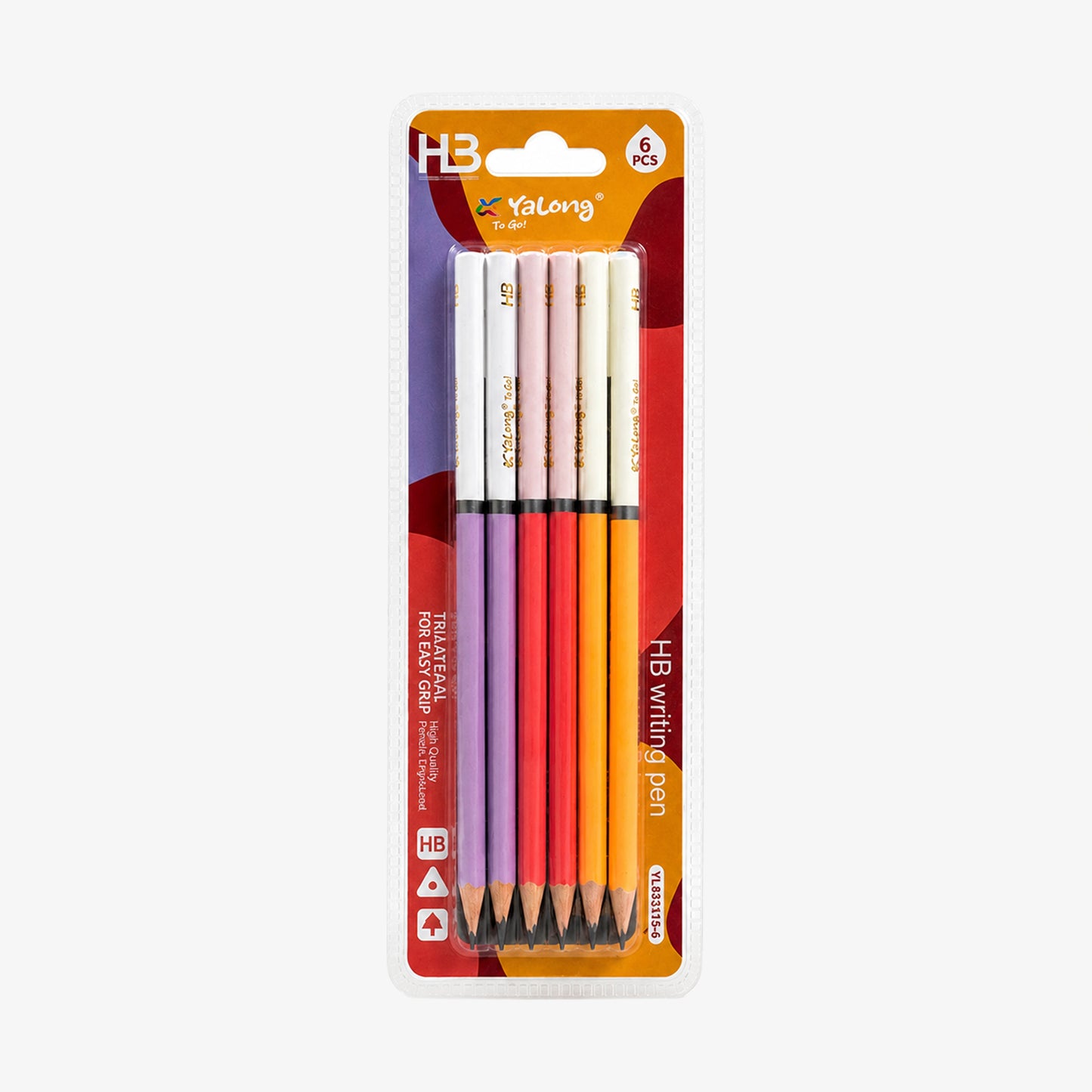 Yalong Pastel Shade HB Writing Pencil Set – 6 Pcs