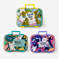 Cat Theme Plastic Bento Lunch Box with 3 compartments for Kids – 800ml