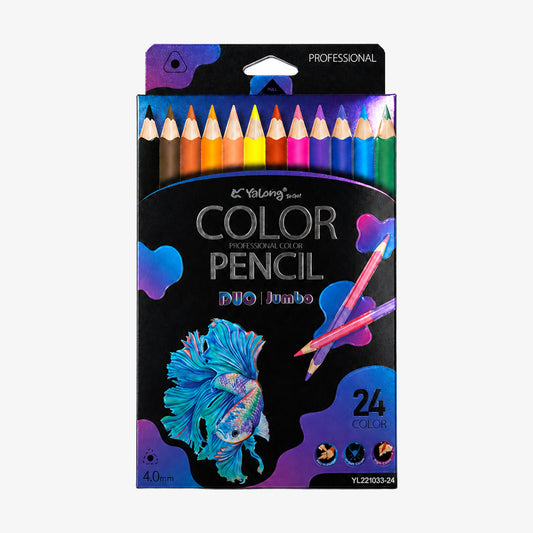 Yalong 24-Colours Double-sided Jumbo Colour Pencil Set for Kids