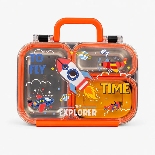 Kids Stainless Steel Bento Lunch Box with Snack Container - 650ml + 100ml