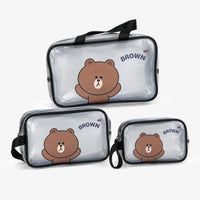 KokoSmile Transparent Cosmetic Utility Bags – Travel Set of 3