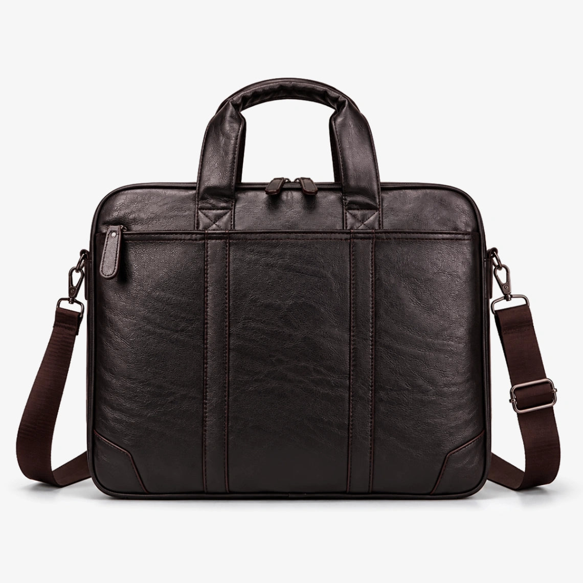 KokoSmile Unisex PU Leather Laptop Bag for Work & Travel