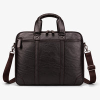 KokoSmile Unisex PU Leather Laptop Bag for Work & Travel