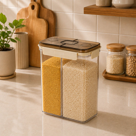 HOMX Airtight, Multi-compartment Food Storage Container with Free Measuring Cup