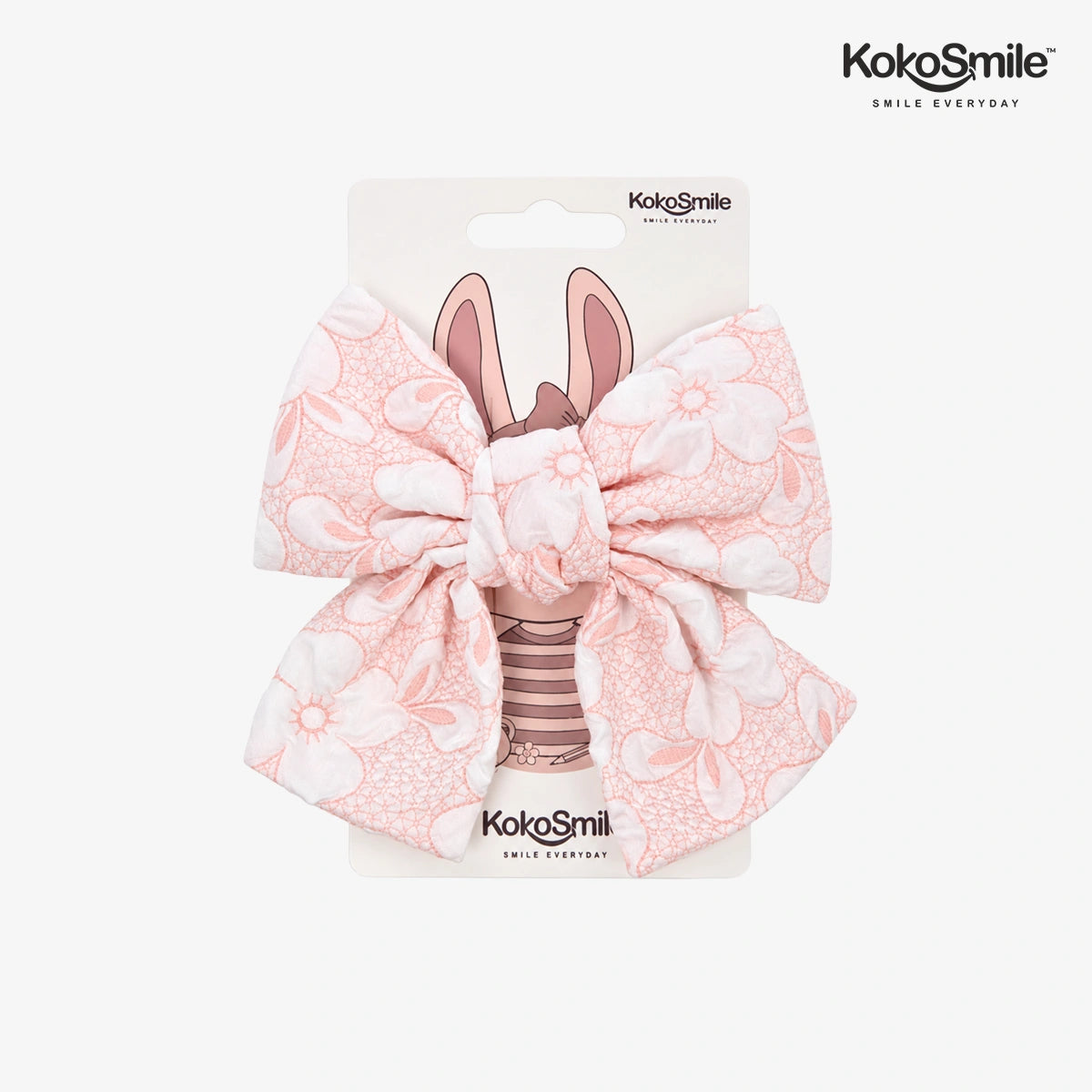 Kokosmile Pink Floral Hair Bow Clip for Girls & Women - Pack of 1