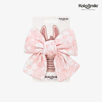 Kokosmile Pink Floral Hair Bow Clip for Girls & Women - Pack of 1