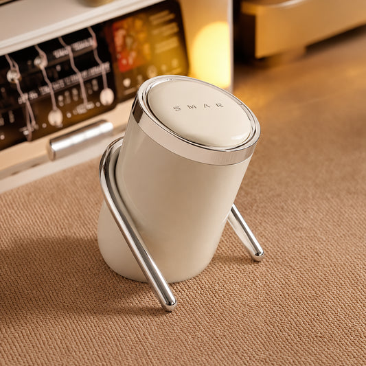 HOMX Tilted Dustbin with Electroplated Stand, Tip-Proof Stable Design