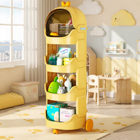 Cute Rabbit Baby Storage Trolley with Dust-Proof Cover & Wheels