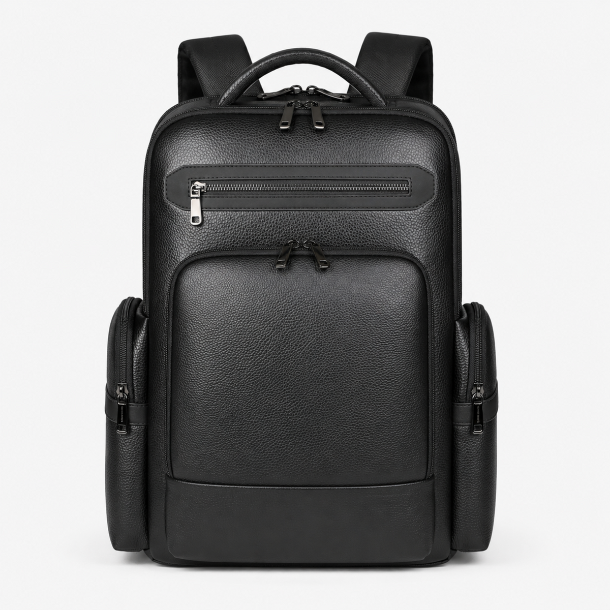 27L Unisex PU Leather Laptop Backpack with TSA Lock & USB Charging Port