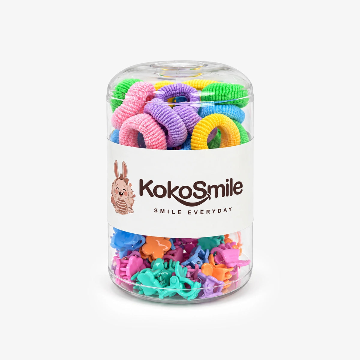 Kokosmile Hair Accessories Set for Girls - Ties & Mini Clips - 55 Pcs Set