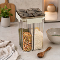 HOMX 4-Compartment Airtight Food Storage Container with Divider Lids