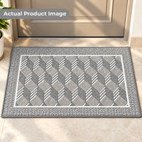 Premium Ferret Fleece Doormat with Modern Geometric Pattern
