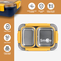 Stainless Steel Bento Lunch Box – 2 Compartment Leakproof Box – 750ml