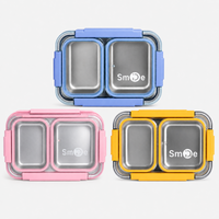 Stainless Steel Bento Lunch Box – 2 Compartment Leakproof Box – 750ml