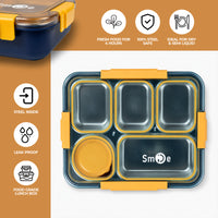 Bento Stainless Steel Lunch Box – 5 Compartment – 1400ml