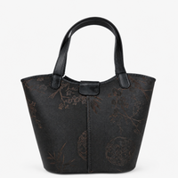 Unique Handcrafted Leather Tote Bag with Hangzhou Silk