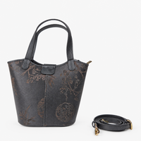 Unique Handcrafted Leather Tote Bag with Hangzhou Silk
