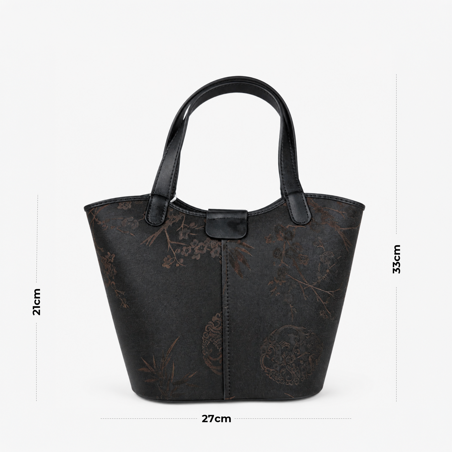 Unique Handcrafted Leather Tote Bag with Hangzhou Silk