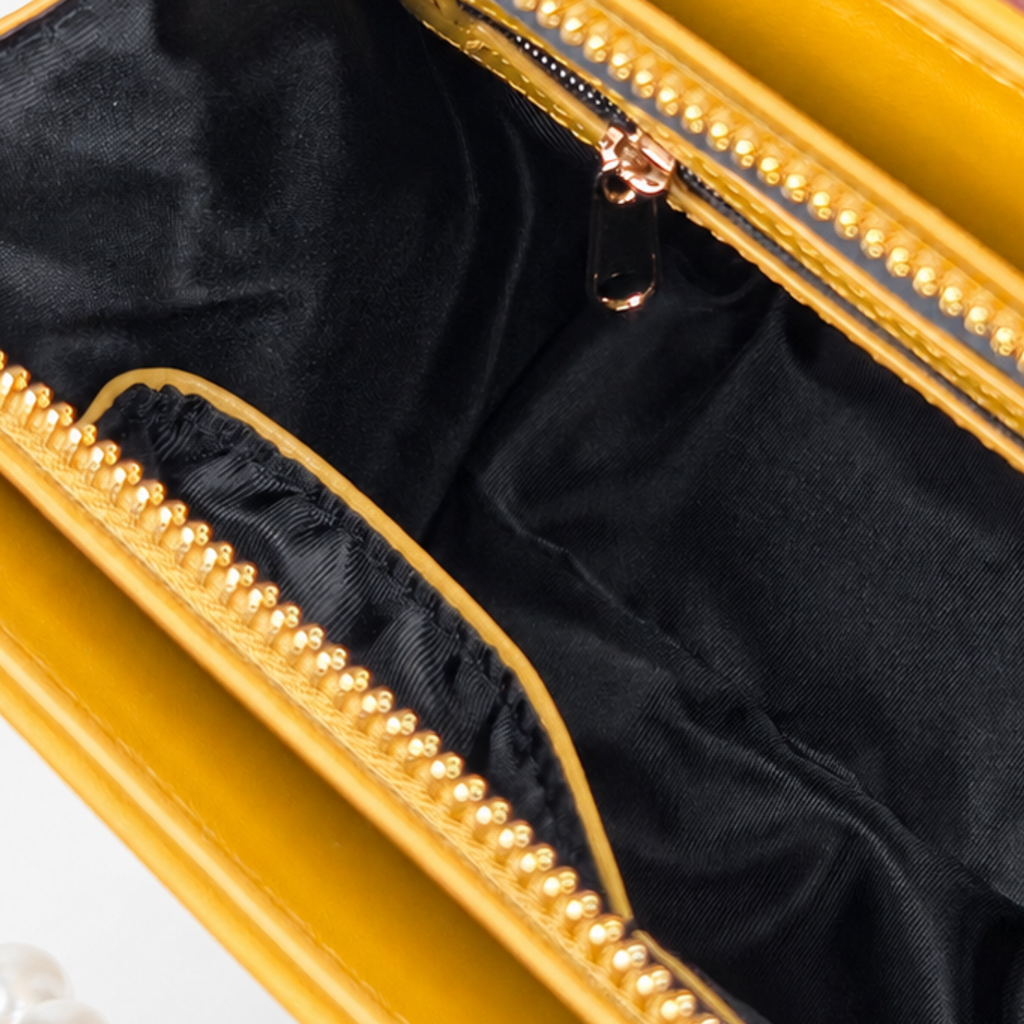 Luxury Yellowish-golden Hangzhou Silk Leather Handbag for Women
