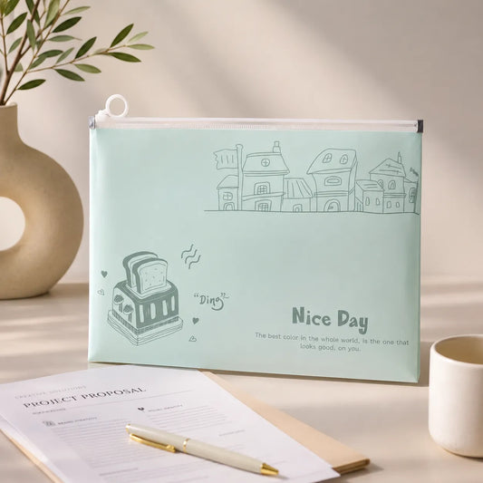 Zip Lock Waterproof Document Folder Pouch for Files & Papers