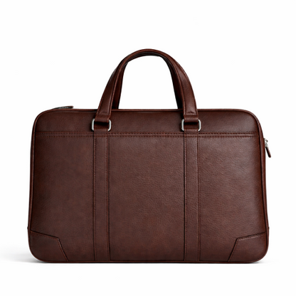 Premium Leather Laptop Bag for Men with Shoulder Strap & Organizer