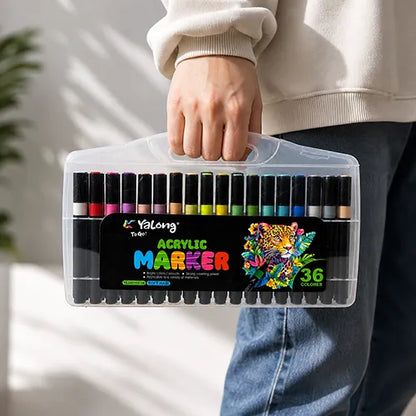 Yalong Acrylic Paint Markers Set for Canvas, Glass & Rock Art