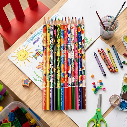 Yalong Floral Print Colour Pencils Set for Kids Art & Craft