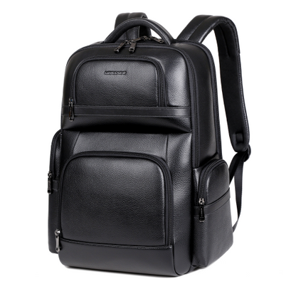Luxury Anti-Theft Leather Laptop Backpack with USB Charging
