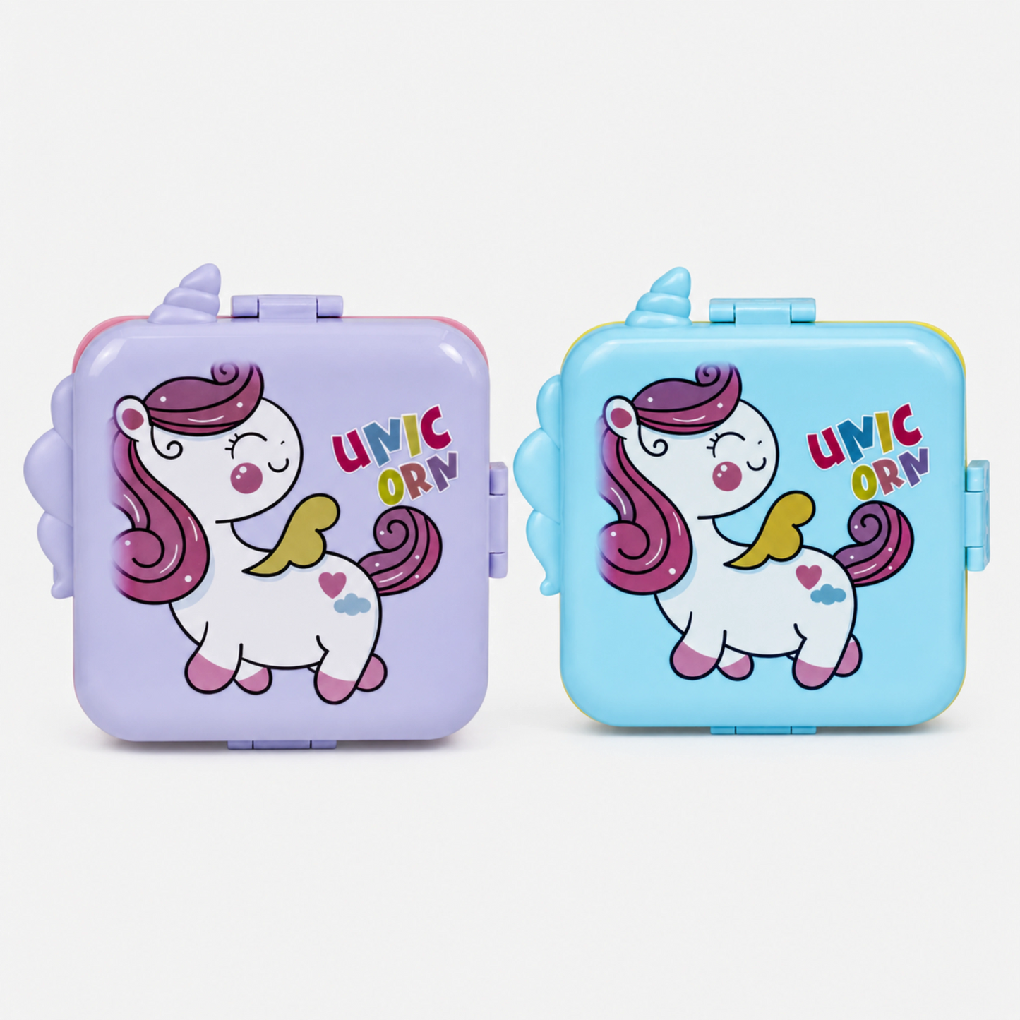 Unicorn Bento Lunch Box with 3 Compartments for Kids - 1590ml