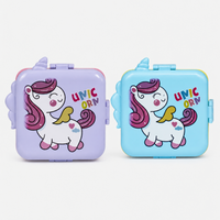 Unicorn Bento Lunch Box with 3 Compartments for Kids - 1590ml