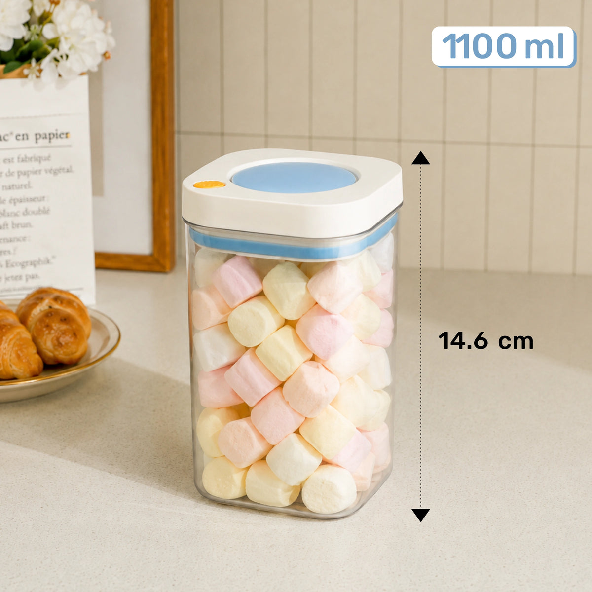 HOMX Airtight Food Storage Containers - 450ml, 1100ml, 1800ml, 3350ml