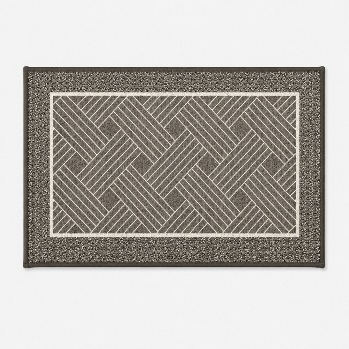 Soft Ferret Fleece Entryway Doormat with Modern Woven Pattern