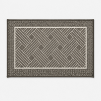 Soft Ferret Fleece Entryway Doormat with Modern Woven Pattern