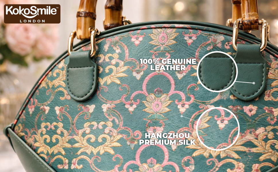 Premium Hangzhou Silk & Leather Top Handle Bag for Women Banner 5