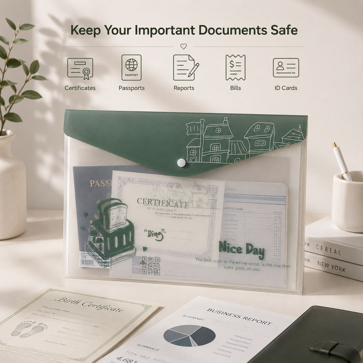 PP Document Holder for Certificates & Important Papers