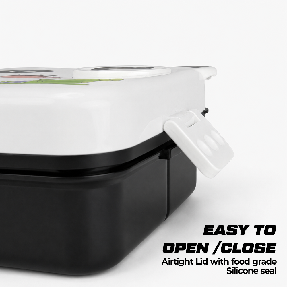 Panda Themed Plastic Lunch box with Spoon & Small Container – 1590ml
